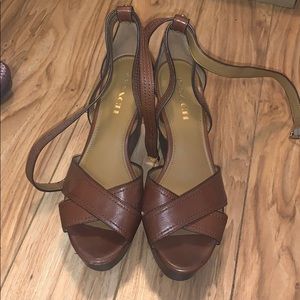 Coach leather wedges size 9